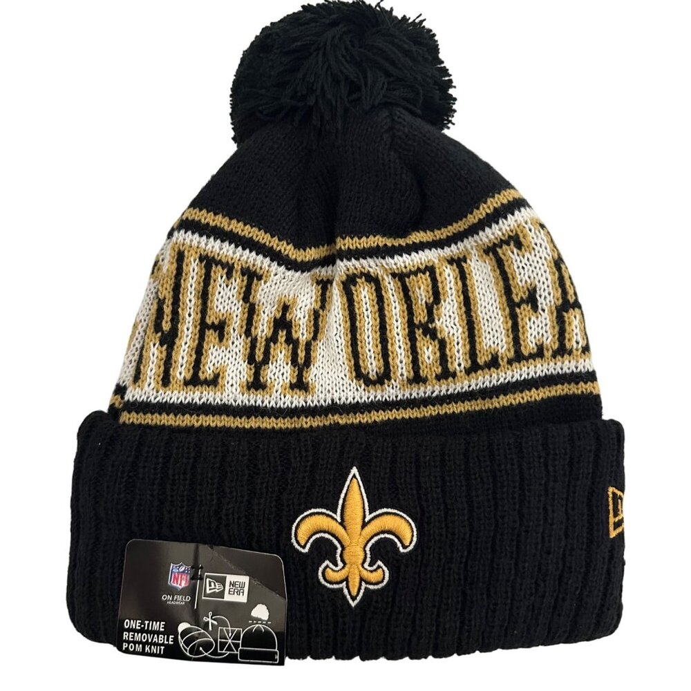 New Era On Field New Orleans Saints NFL Removeable Pom Beanie Football Athleisur